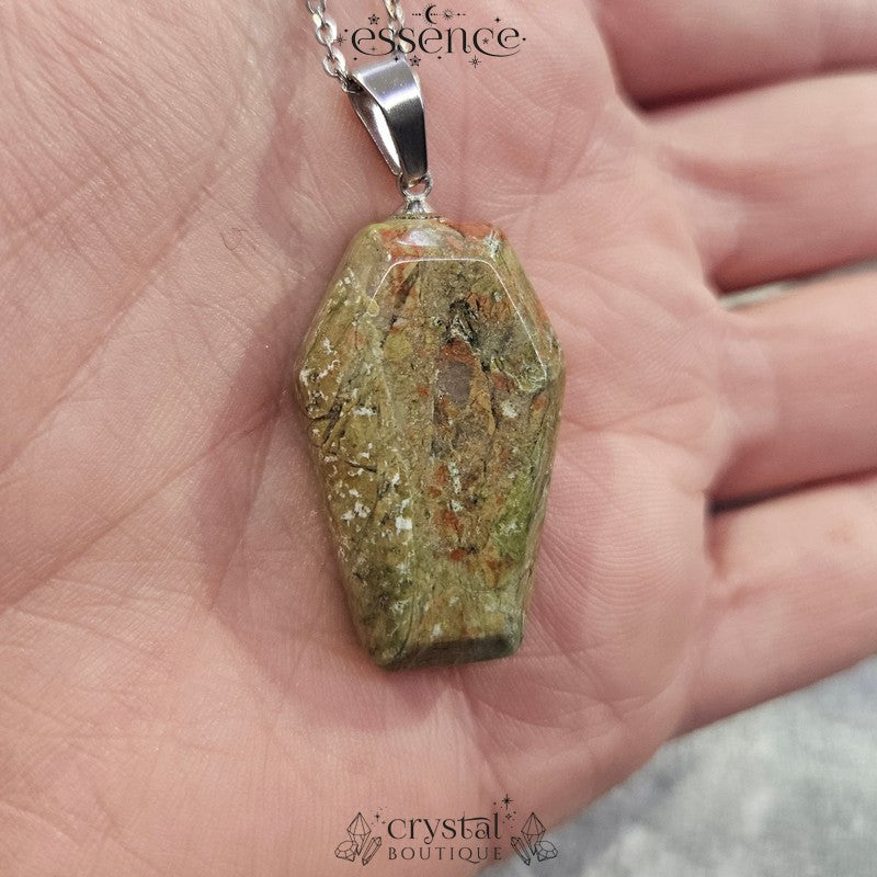 Unakite Coffin necklace