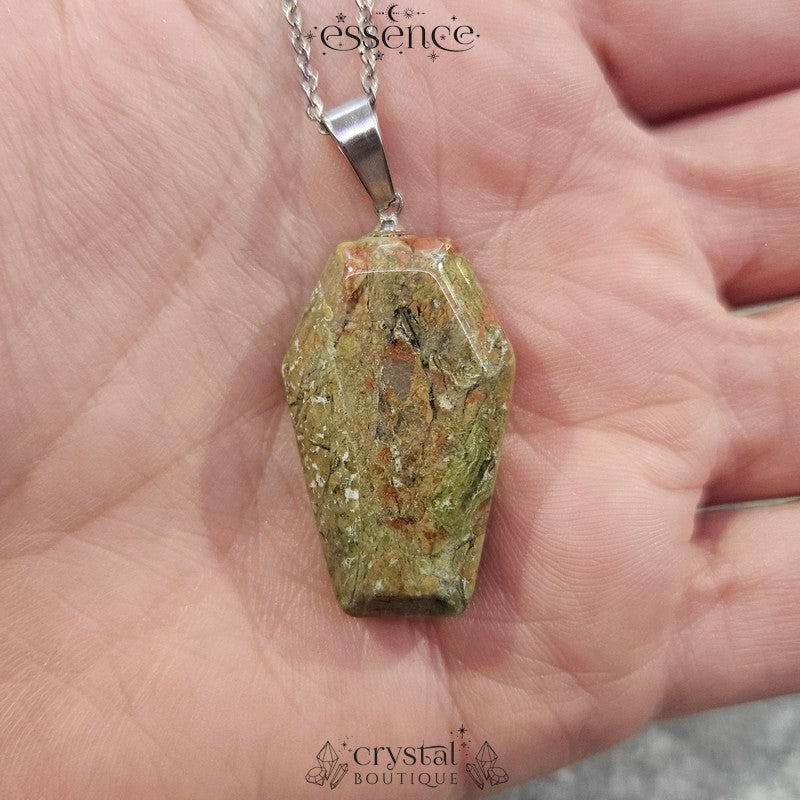 Unakite Coffin necklace