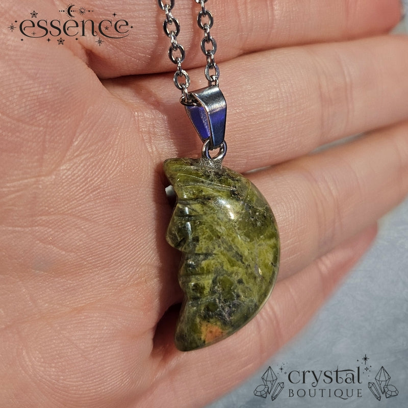 Unakite Moon Necklace