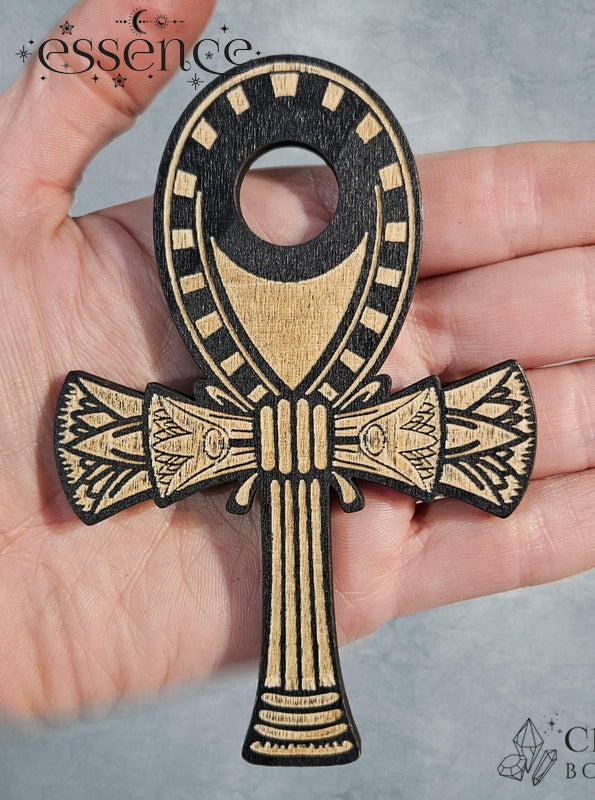 Wooden Ankh Sphere Holder