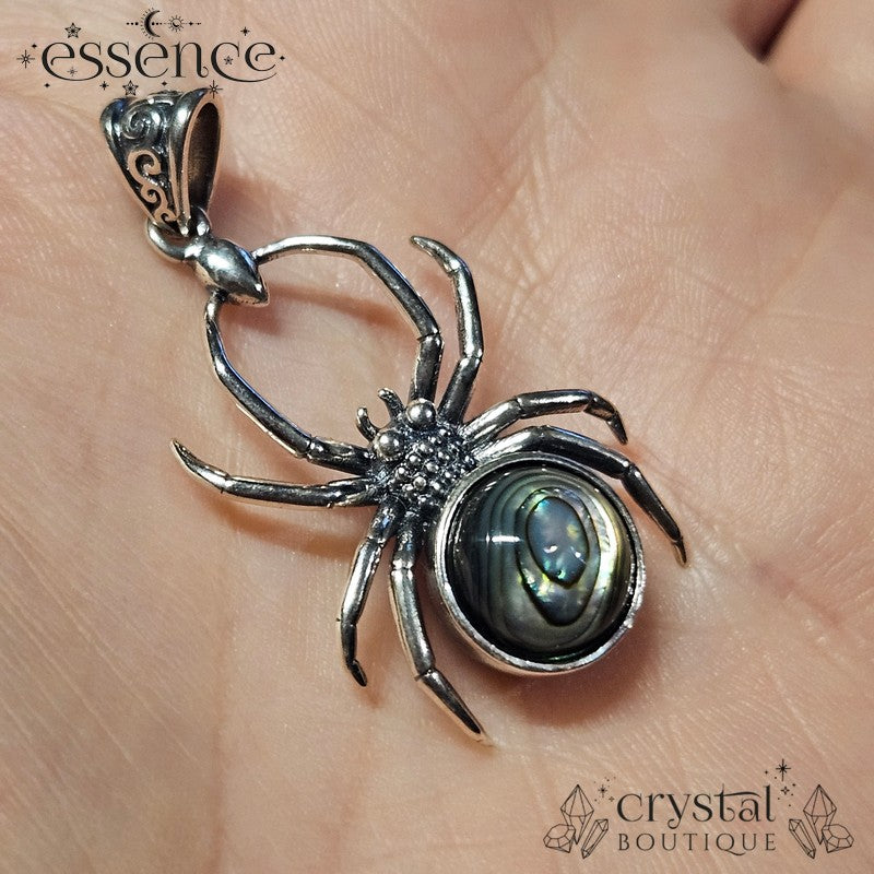 S925 Abalone Shell Spider Pendant