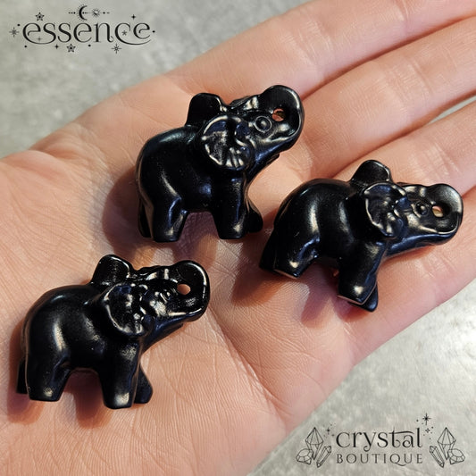 Black Obsidian Elephant