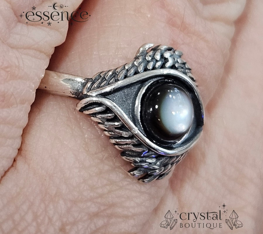 Black Shell Eye Adjustable S925 ring