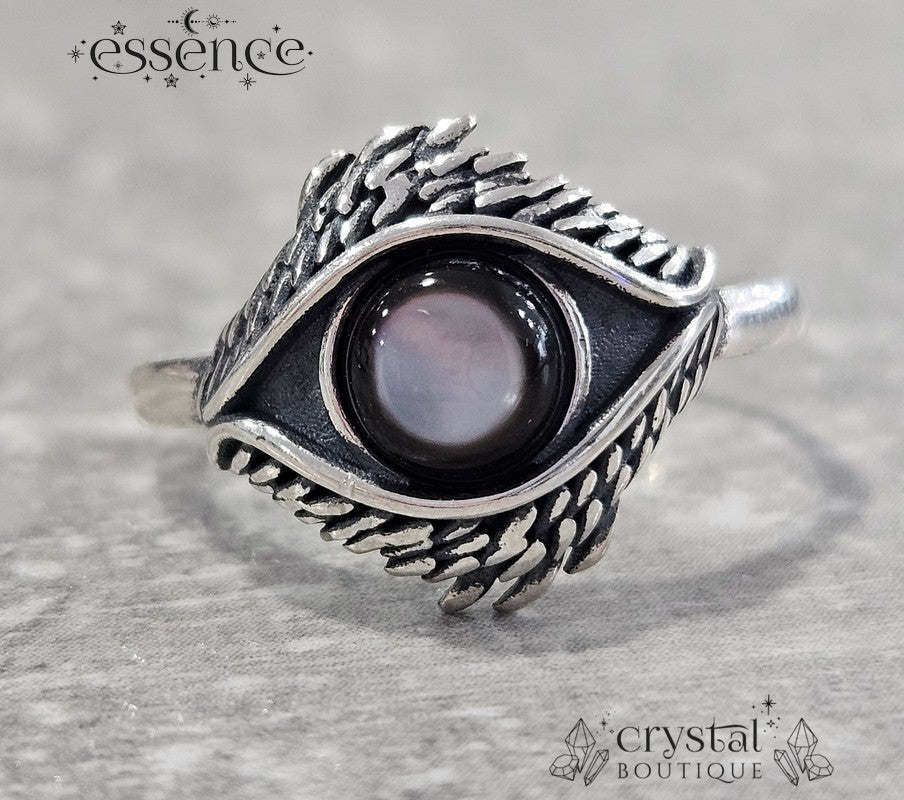 Black Shell Eye Adjustable S925 ring