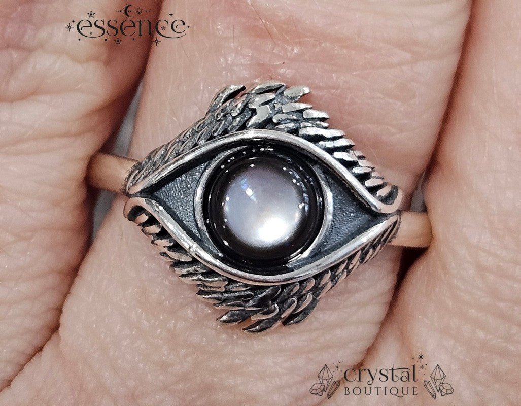 Black Shell Eye Adjustable S925 ring