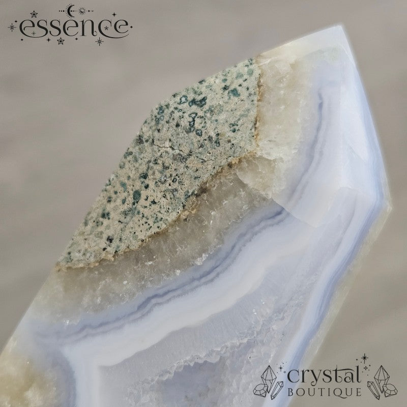 Blue Lace Agate Tower – Ocean Slice