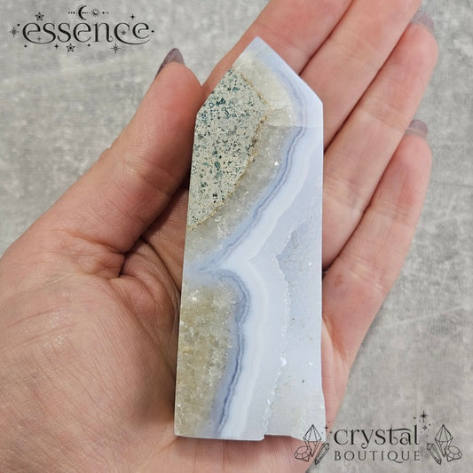 Blue Lace Agate Tower – Ocean Slice