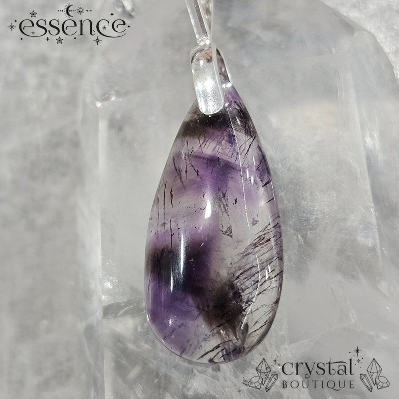 Cacoxenite in Amethyst Pendant