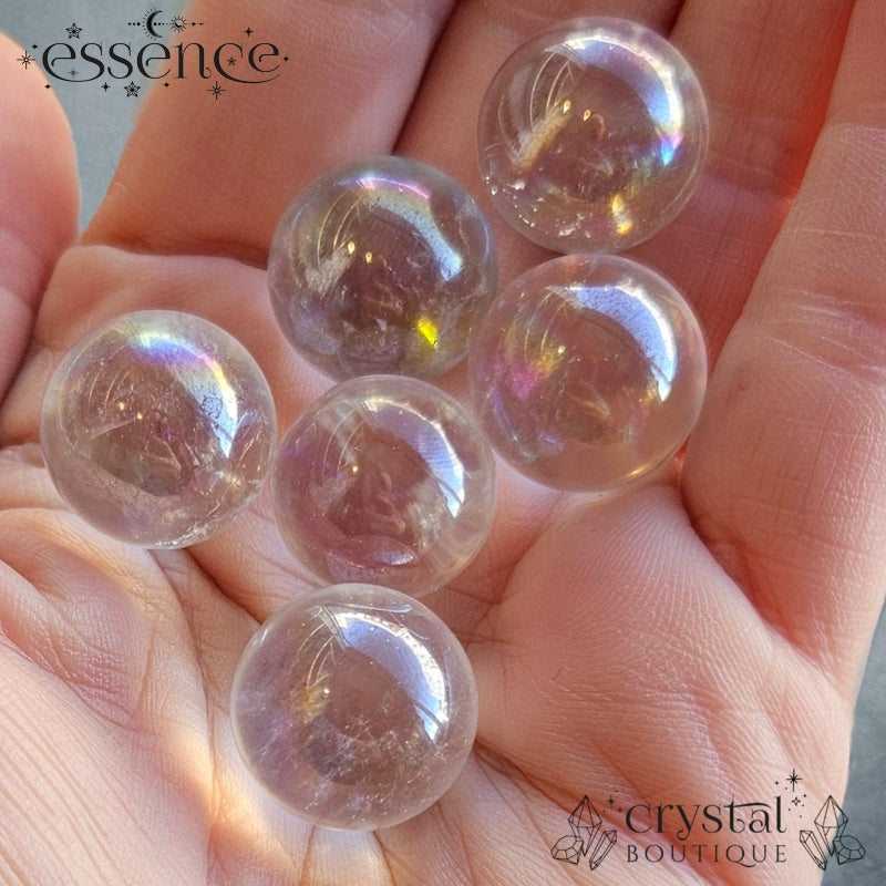 Clear Quartz Mini Spheres With Aura