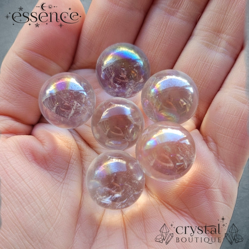 Clear Quartz Mini Spheres With Aura