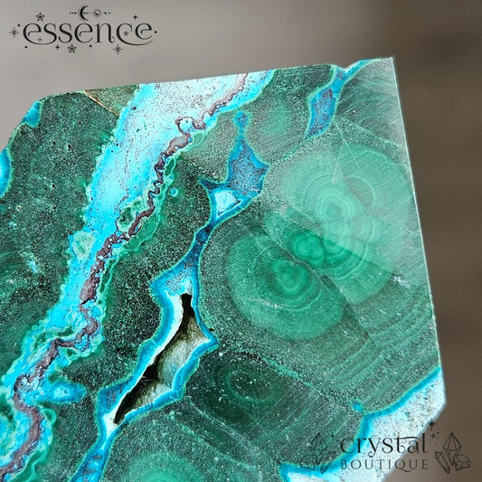 Chrysocolla & Malachite Slice/Tower