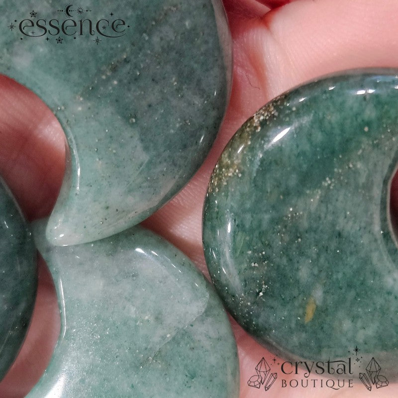 Green Aventurine & Pyrite Moon