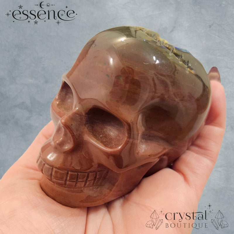 Ocean Jasper Skull With Scar Detail