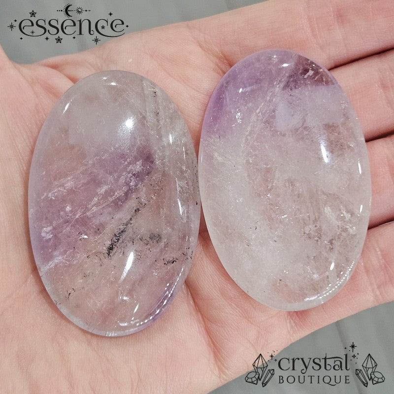 Clear Quartz with Amethyst Palmstone