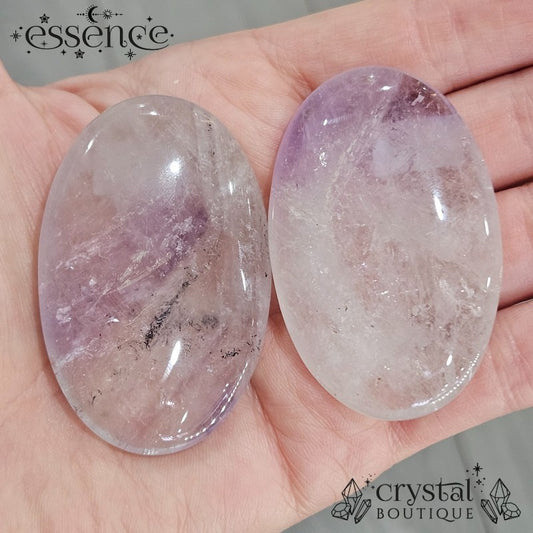 Clear Quartz with Amethyst Palmstone