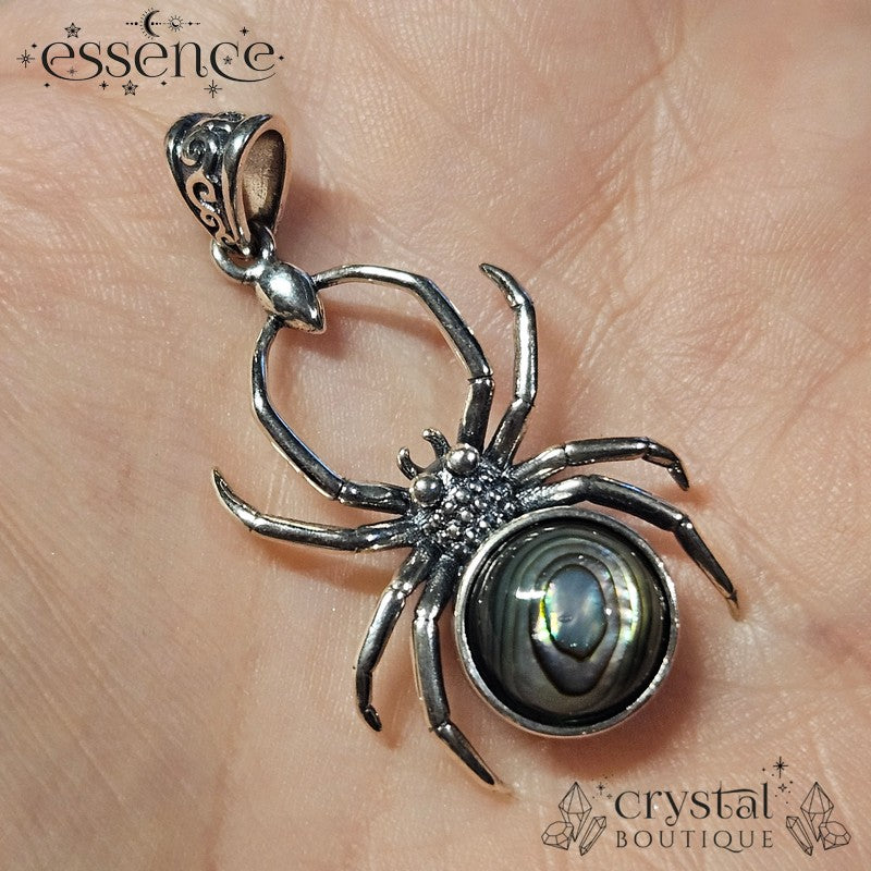 S925 Abalone Shell Spider Pendant