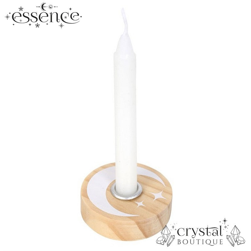 Wooden Mystical Moon Spell Candle Holder