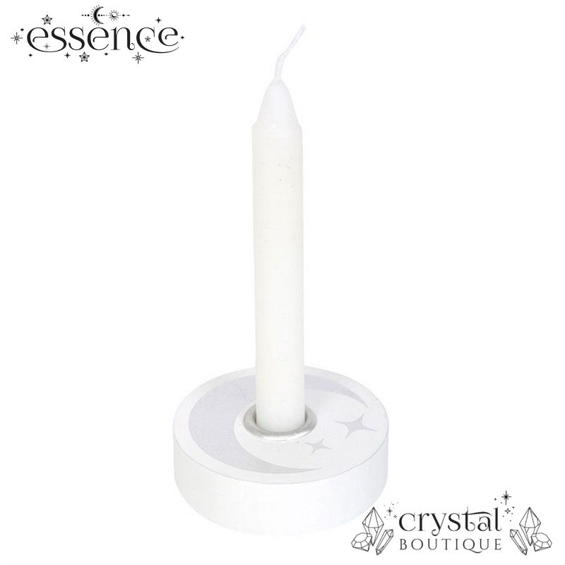 White Mystical Moon Spell Candle Holder