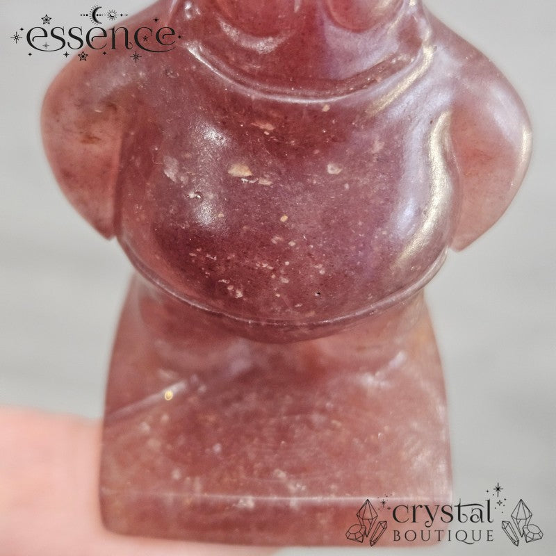 Strawberry Quartz Patrick-Inspired Crystal Carving